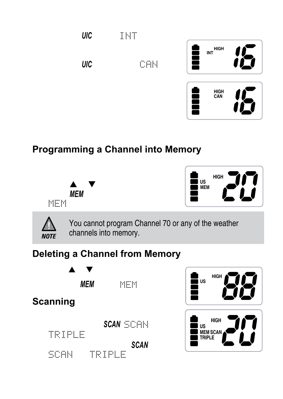 Scanning | Uniden 200 User Manual | Page 17 / 34