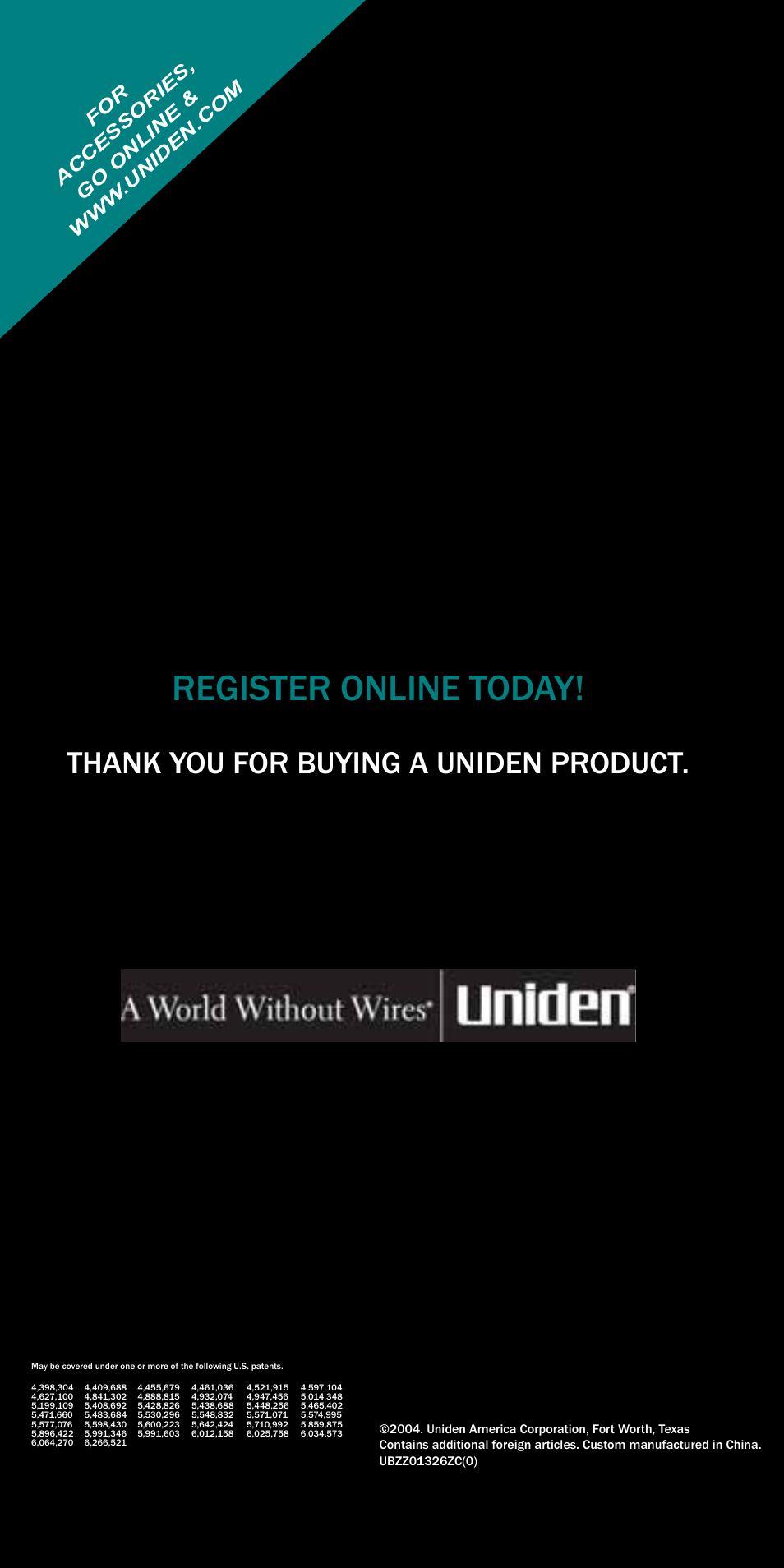 Register online today | Uniden BC246T User Manual | Page 128 / 128