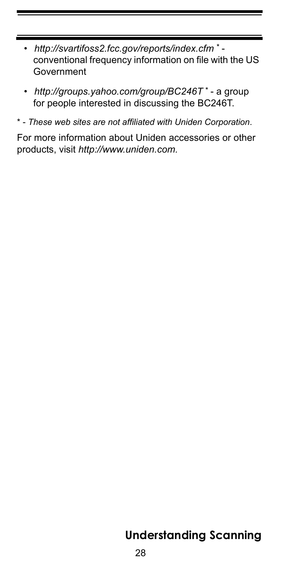 Understanding scanning | Uniden BC246T User Manual | Page 28 / 128