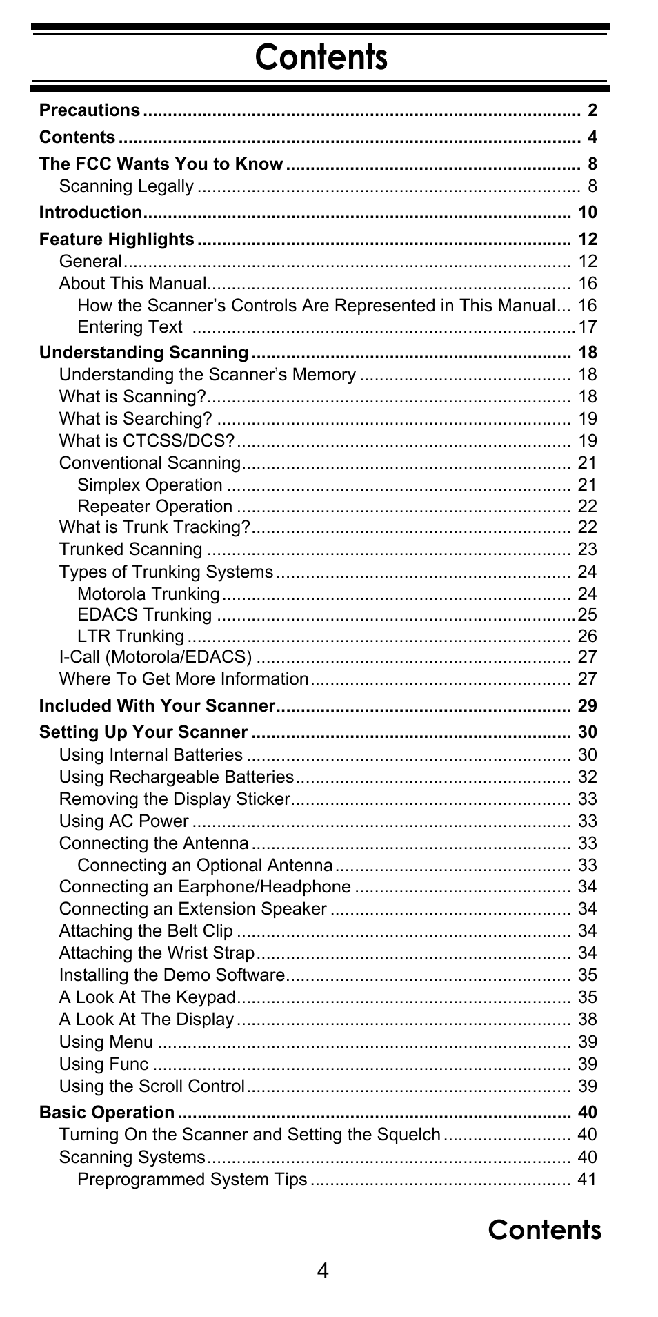 Uniden BC246T User Manual | Page 4 / 128