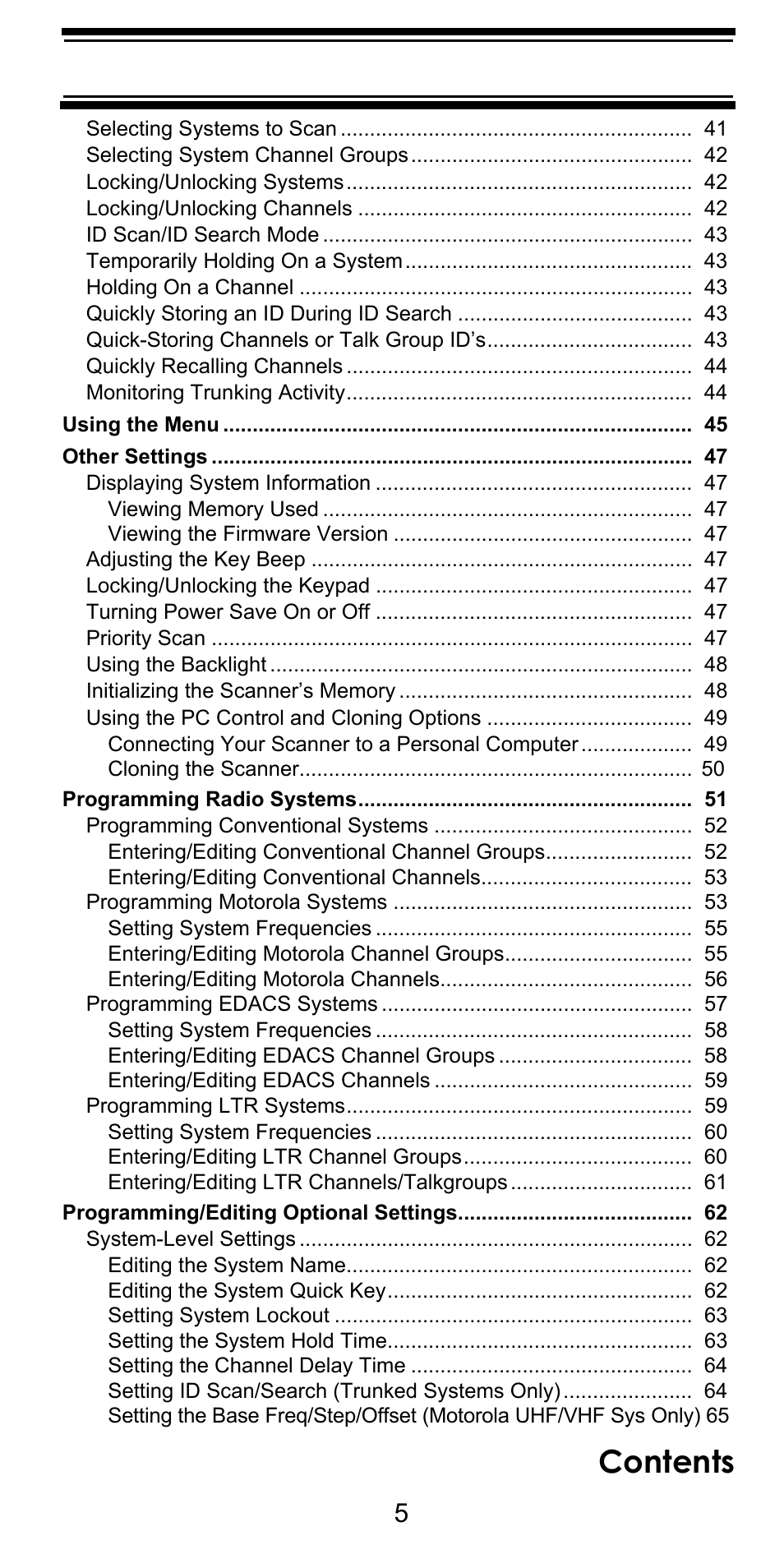 Uniden BC246T User Manual | Page 5 / 128