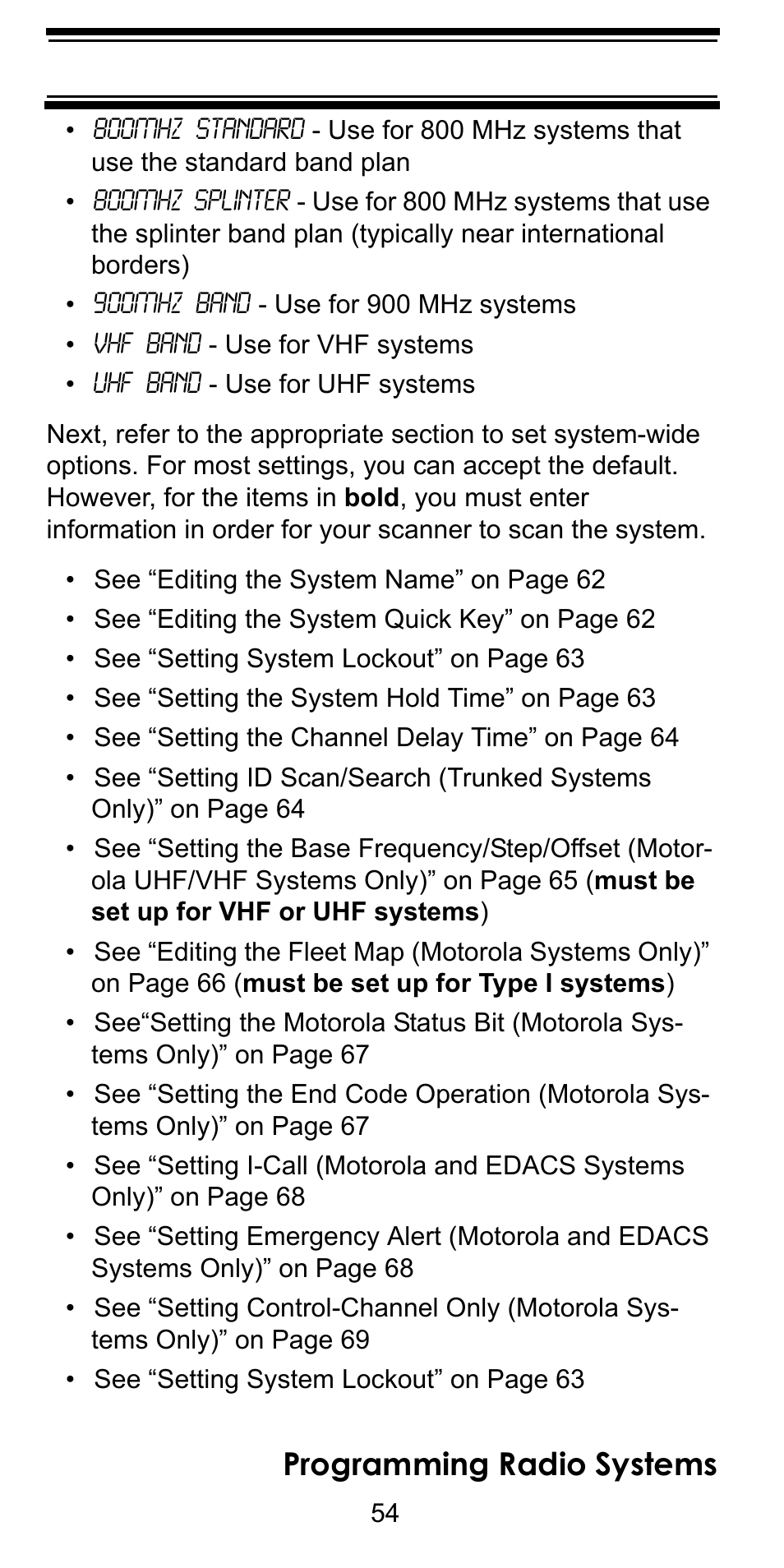 Programming radio systems | Uniden BC246T User Manual | Page 54 / 128