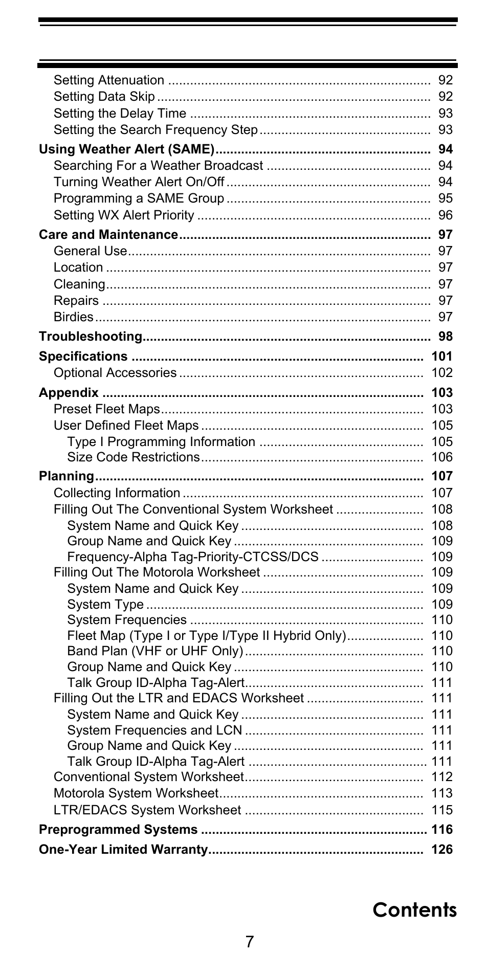 Uniden BC246T User Manual | Page 7 / 128