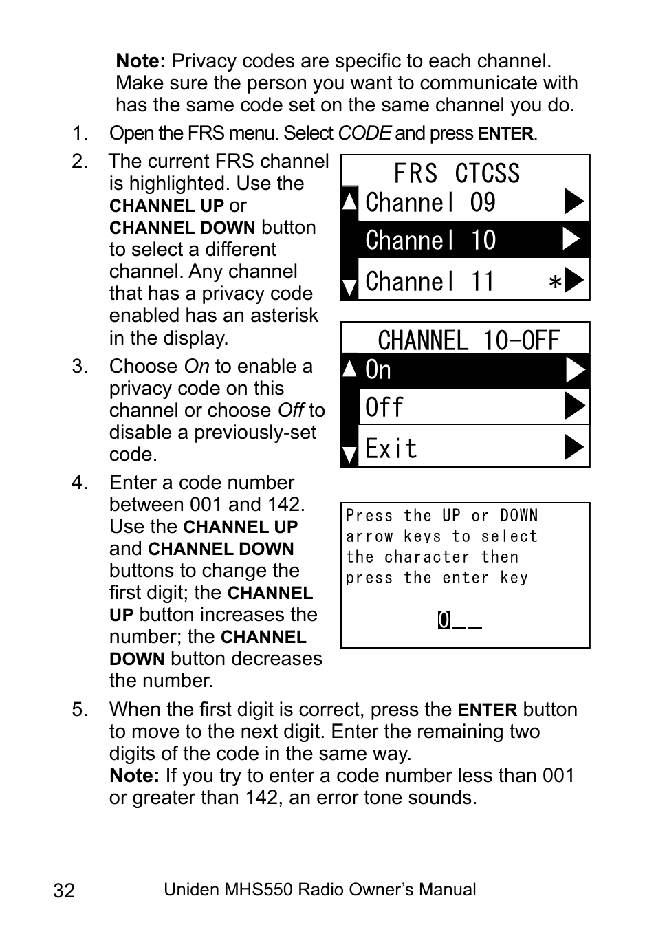 Uniden MHS550 User Manual | Page 34 / 56