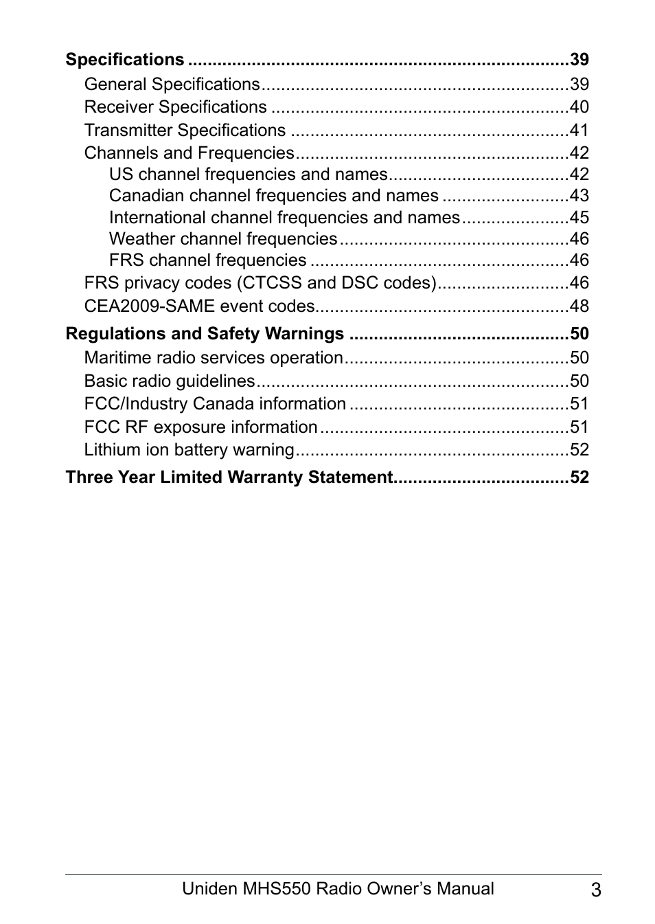 Uniden MHS550 User Manual | Page 5 / 56