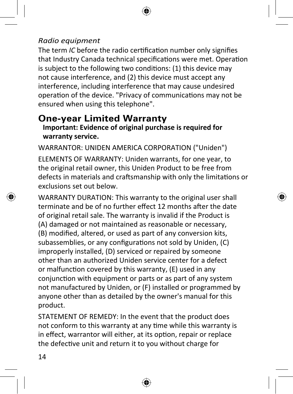 Uniden DRX332 User Manual | Page 14 / 16