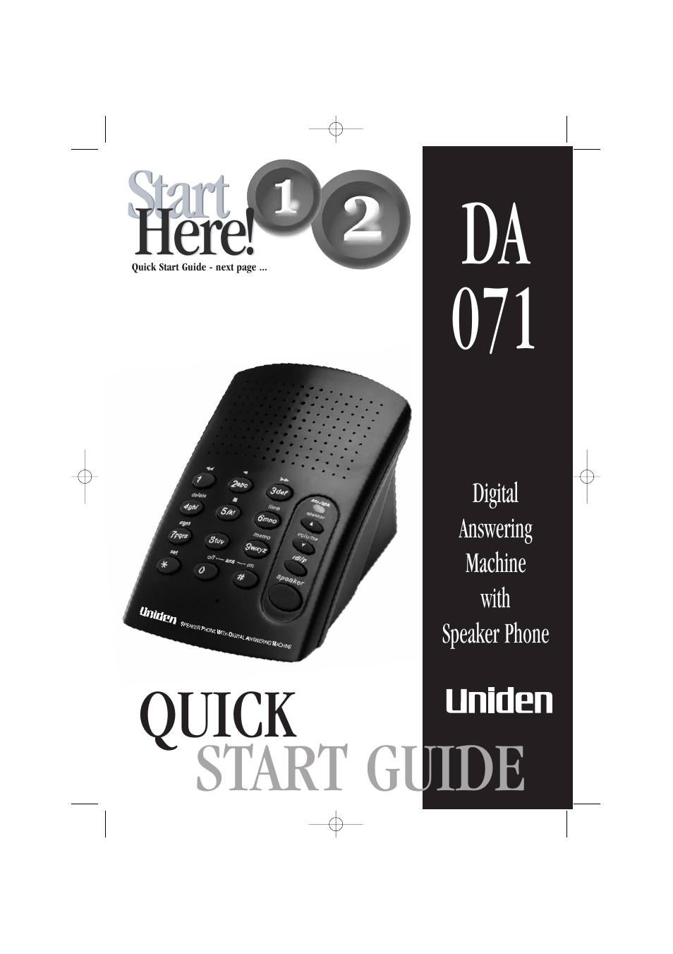 Uniden DA071 User Manual | 12 pages