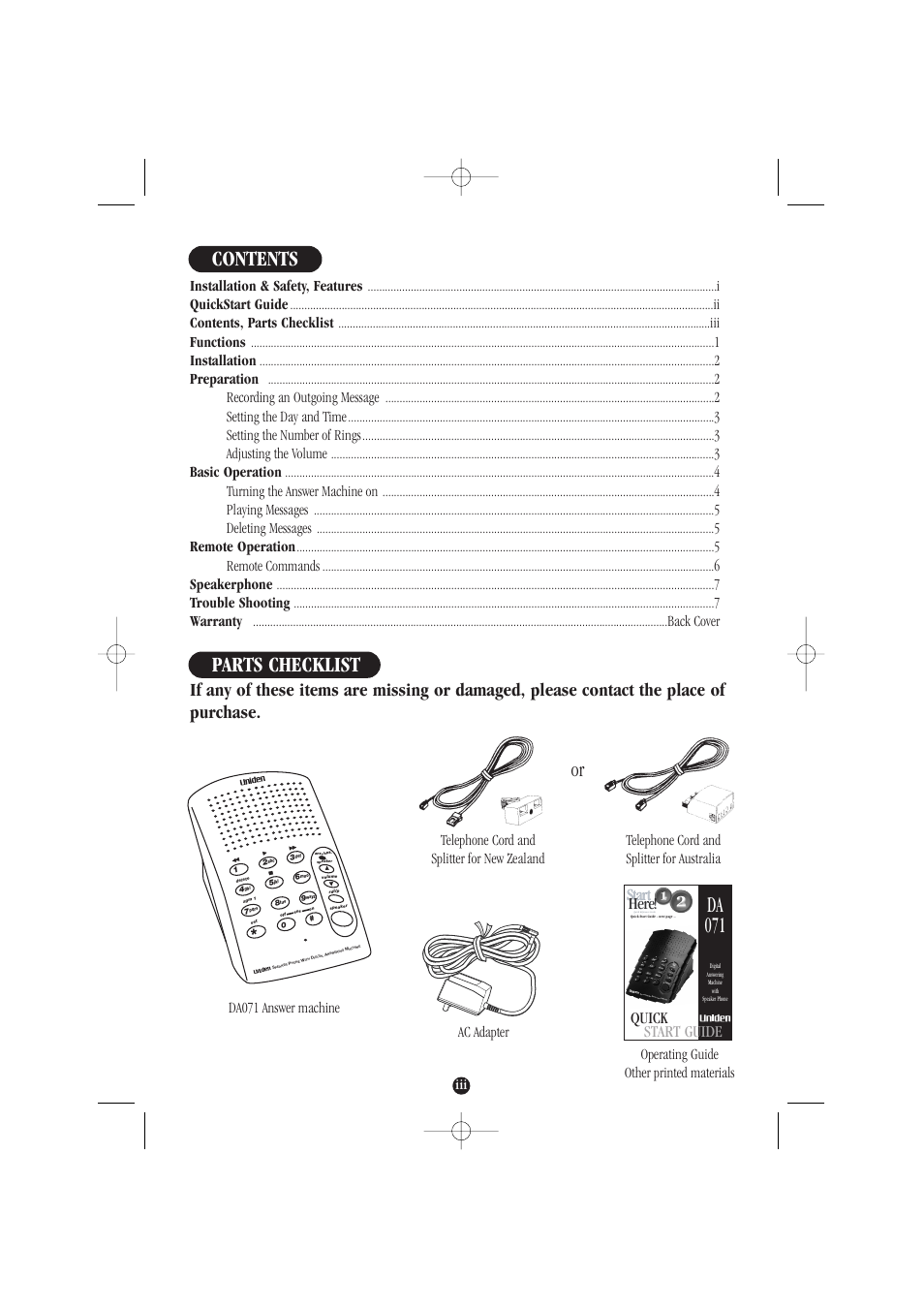 Uniden DA071 User Manual | Page 4 / 12