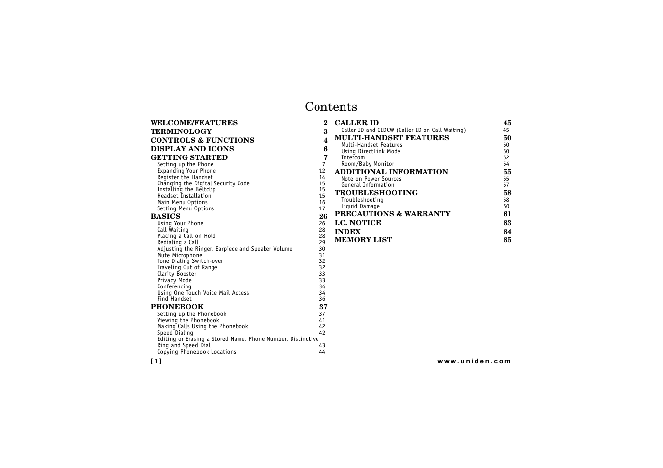 Uniden DCT 746M User Manual | Page 2 / 69