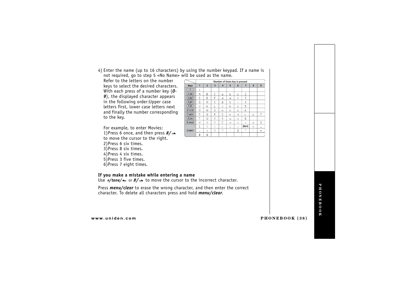 P. 38) | Uniden DCT 746M User Manual | Page 39 / 69