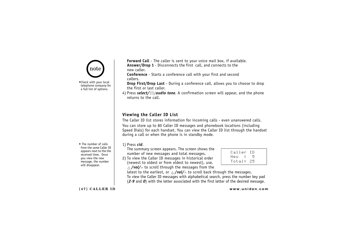 P. 47) | Uniden DCT 746M User Manual | Page 48 / 69