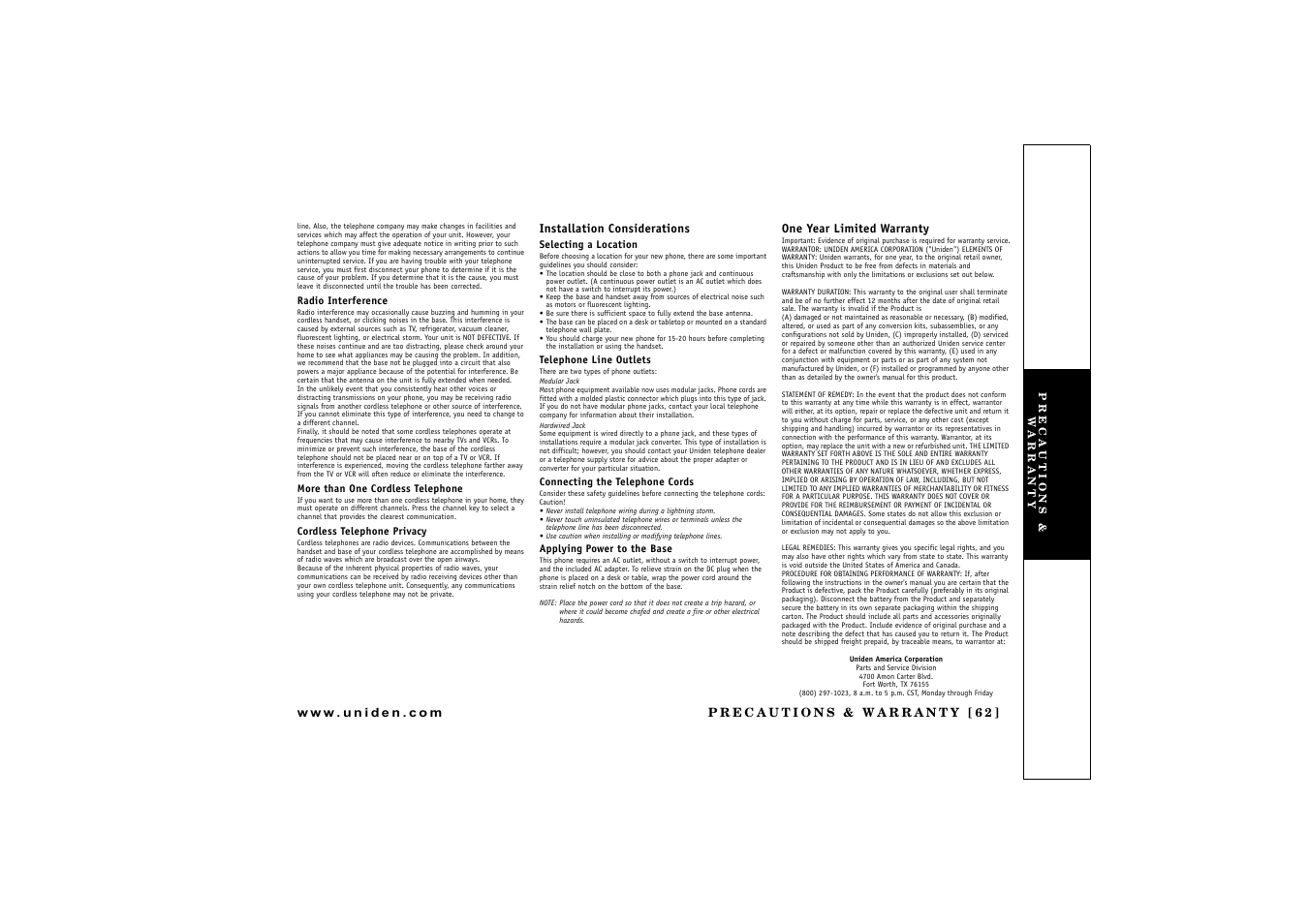 Uniden DCT 746M User Manual | Page 63 / 69