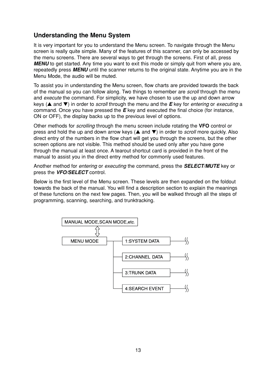 Understanding the menu system | Uniden BC780XLT User Manual | Page 21 / 92