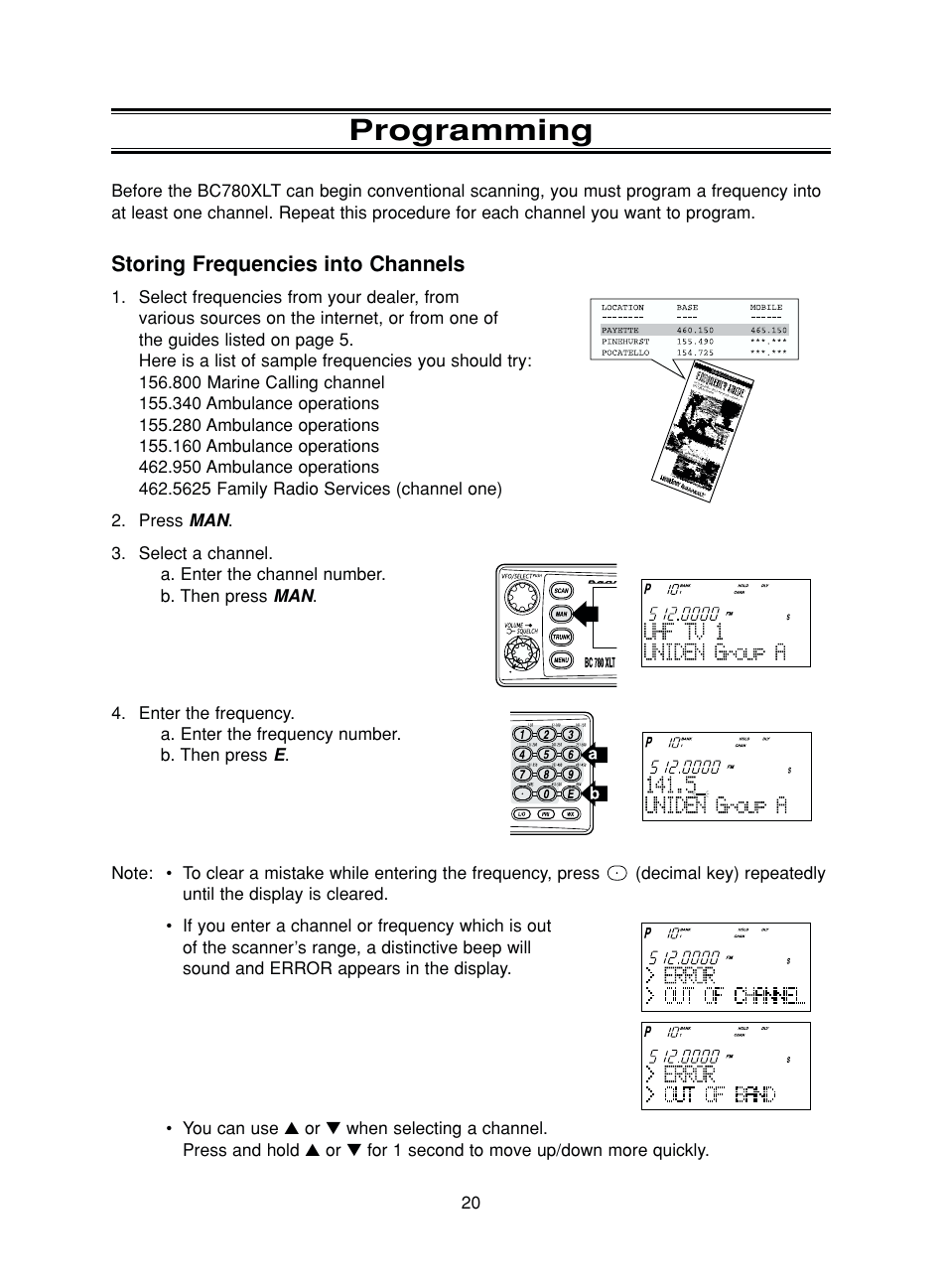 Programming | Uniden BC780XLT User Manual | Page 28 / 92