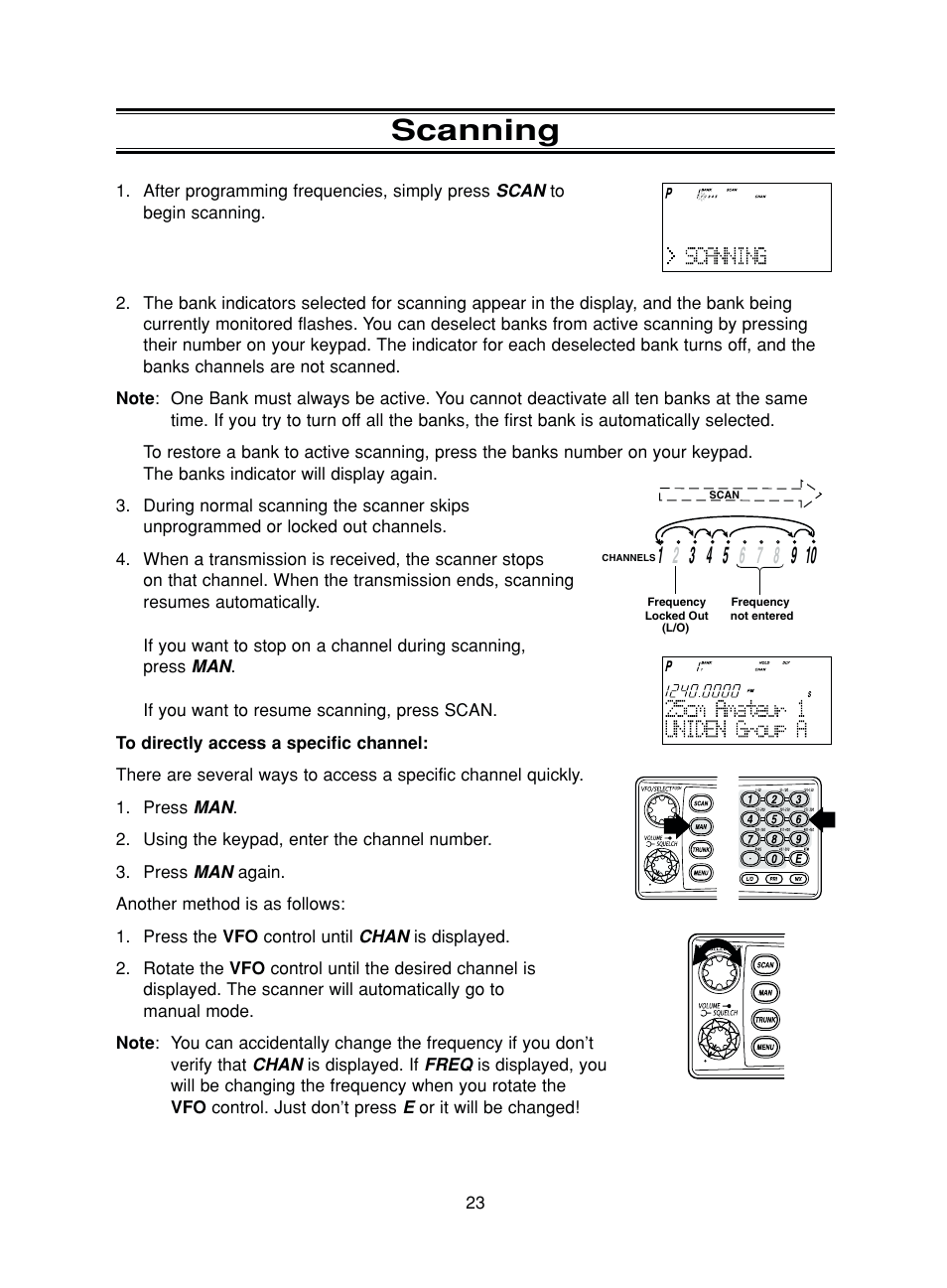 Scanning | Uniden BC780XLT User Manual | Page 31 / 92