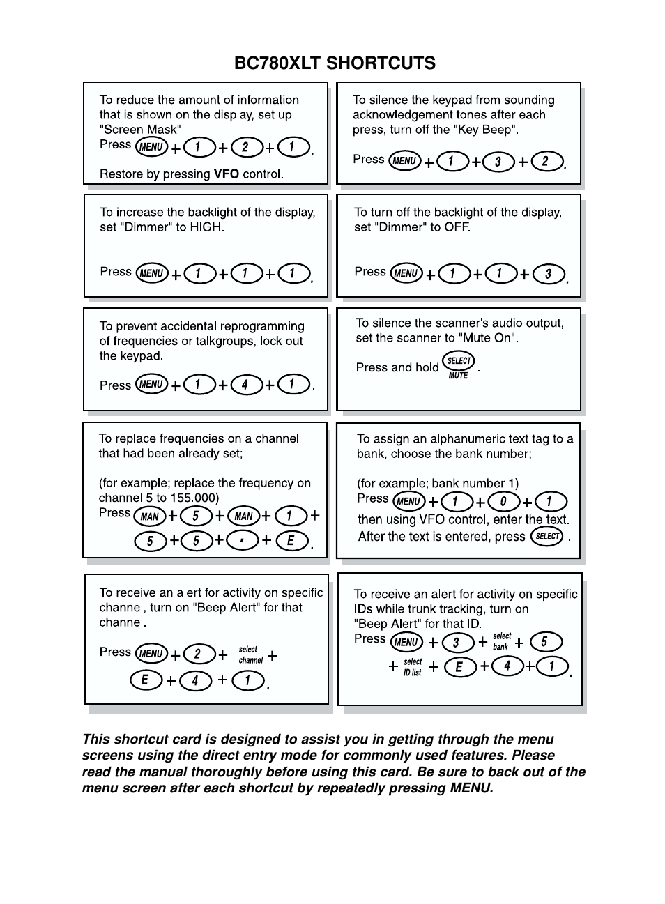 Uniden BC780XLT User Manual | Page 5 / 92