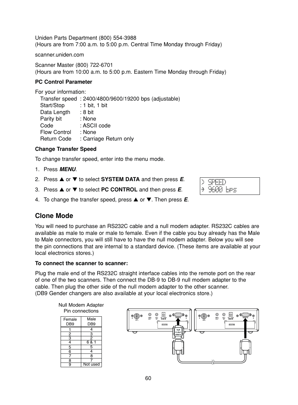 Clone mode | Uniden BC780XLT User Manual | Page 68 / 92