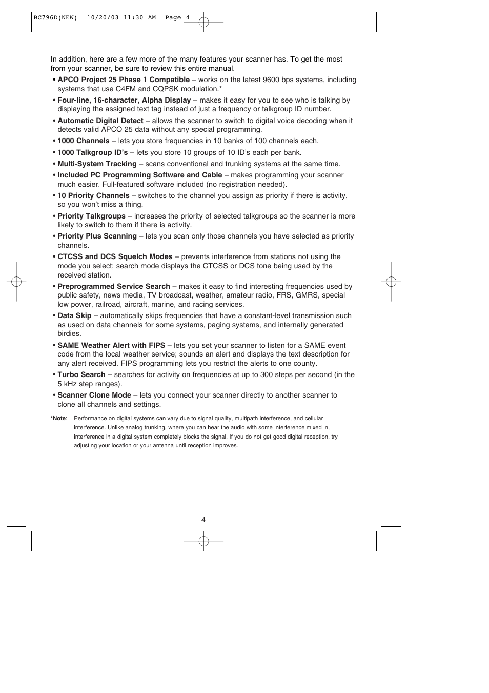 Uniden BC796D APC0 25 User Manual | Page 10 / 84