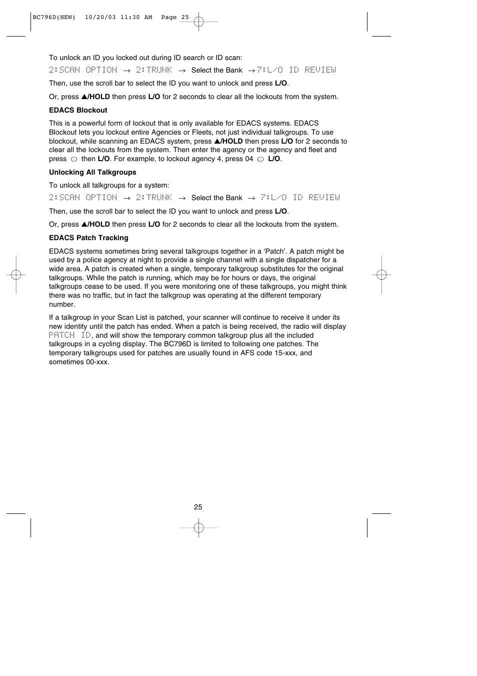 Uniden BC796D APC0 25 User Manual | Page 31 / 84