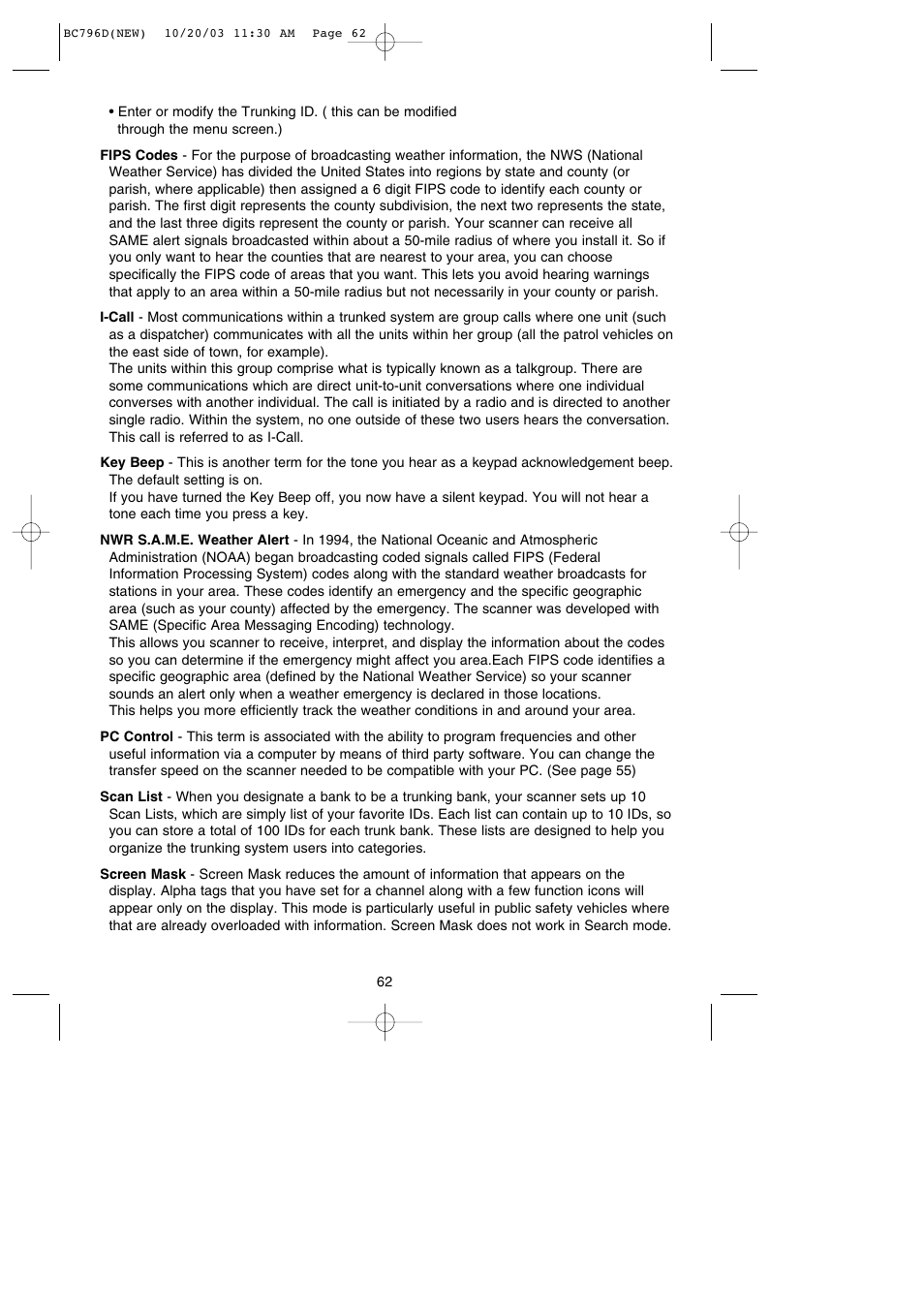 Uniden BC796D APC0 25 User Manual | Page 68 / 84