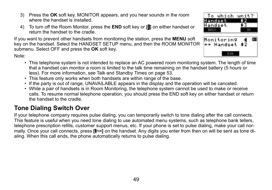 Tone.dialing.switch.over | Uniden TWX977 User Manual | Page 50 / 68