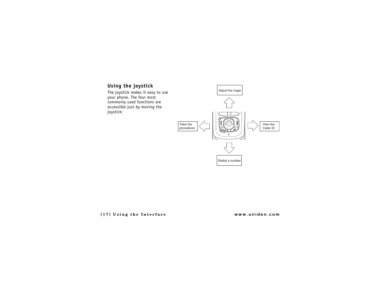 Using the joystick | Uniden DMX 776 User Manual | Page 18 / 84