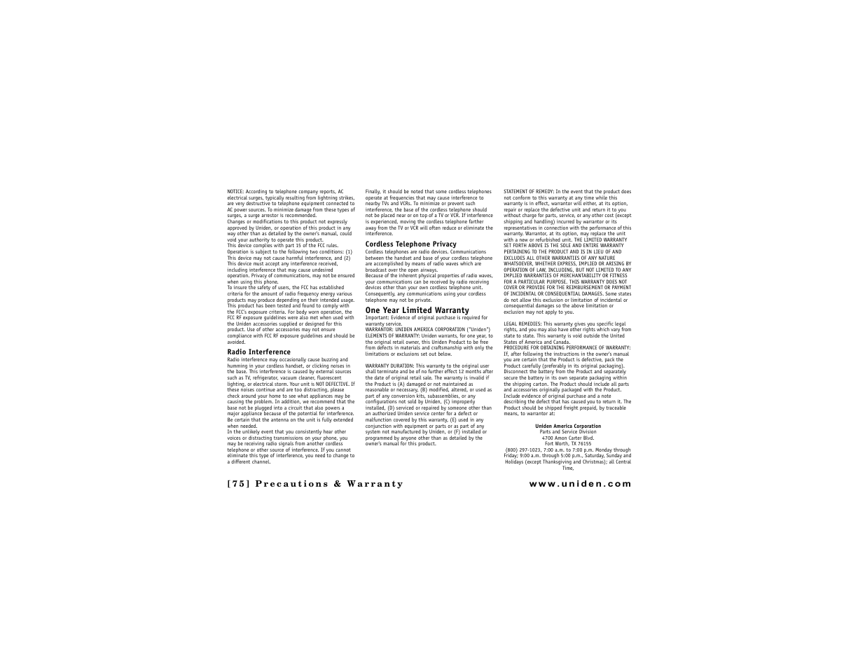 Uniden DMX 776 User Manual | Page 76 / 84