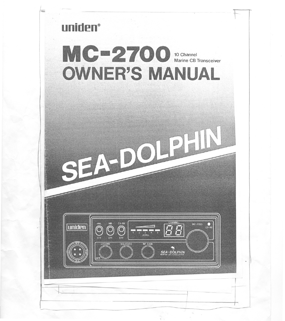 Uniden SEA-DOLPHIN MC2700 User Manual | 8 pages