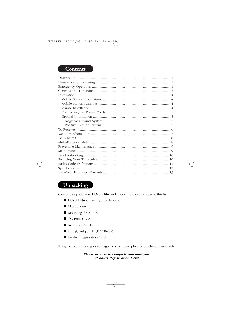 Uniden ELITE PC78 User Manual | Page 2 / 16