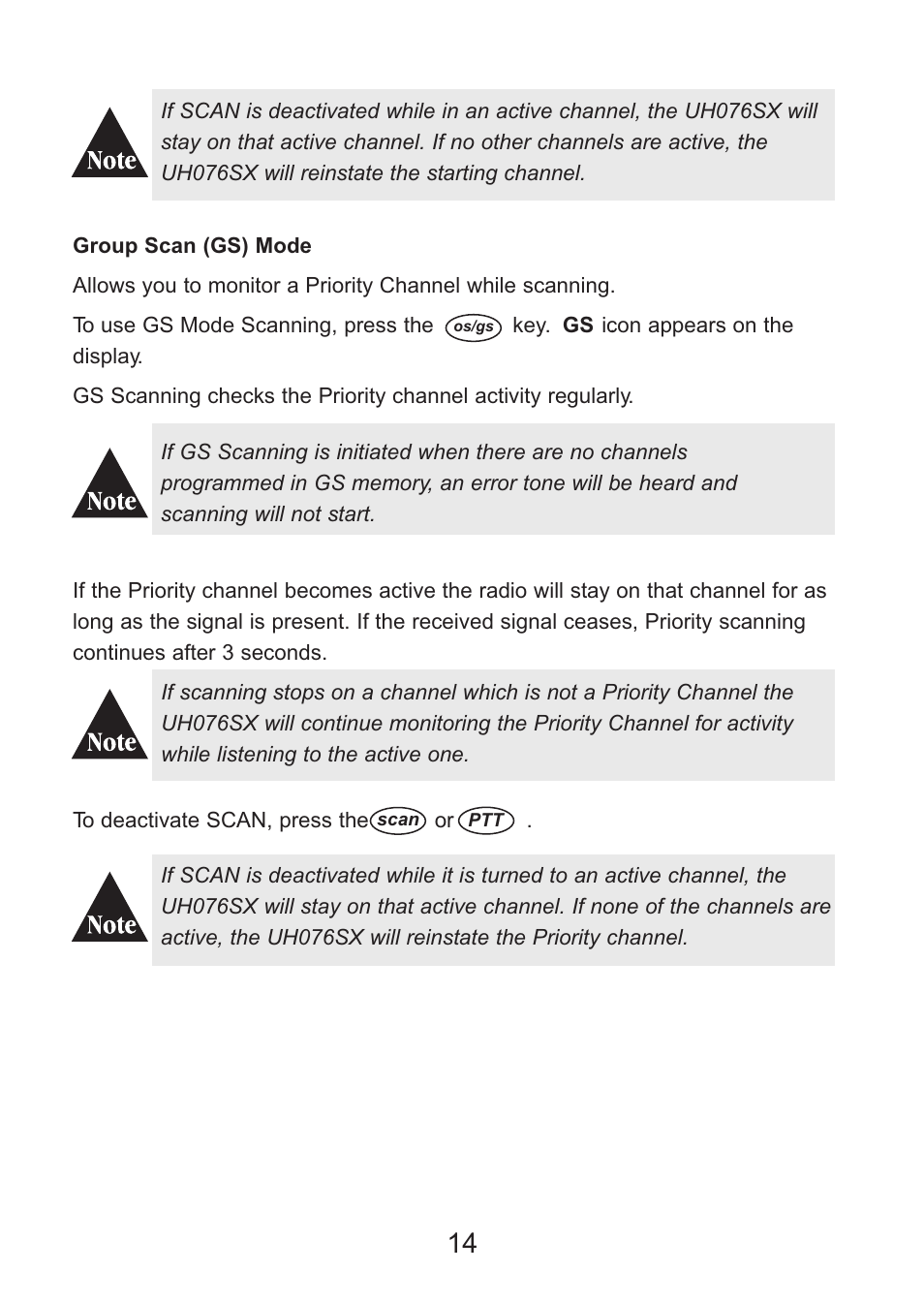 Uniden Handheld UHF Transceiver UH076SX User Manual | Page 16 / 28