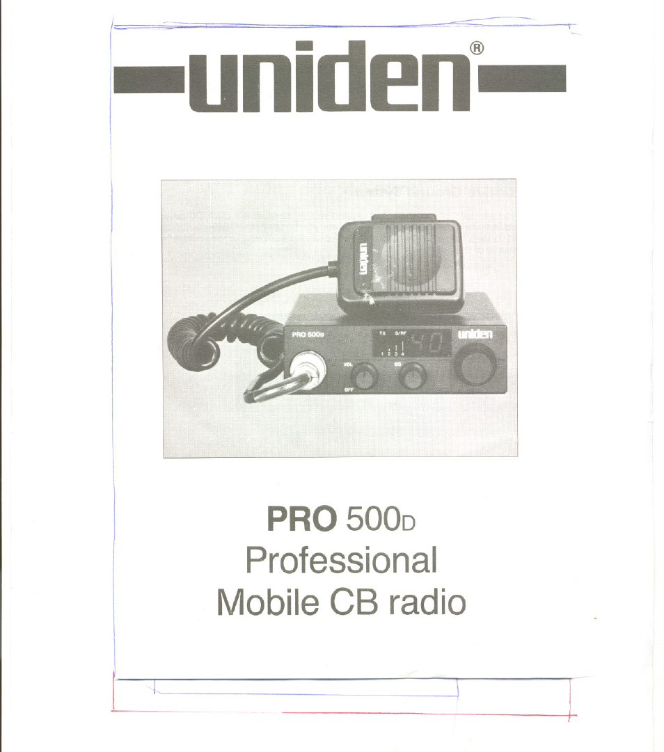 Uniden PRO 500D User Manual | 9 pages