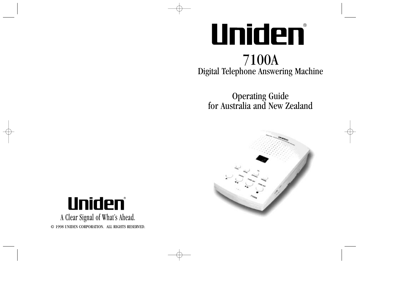 Uniden 7100A User Manual | 21 pages