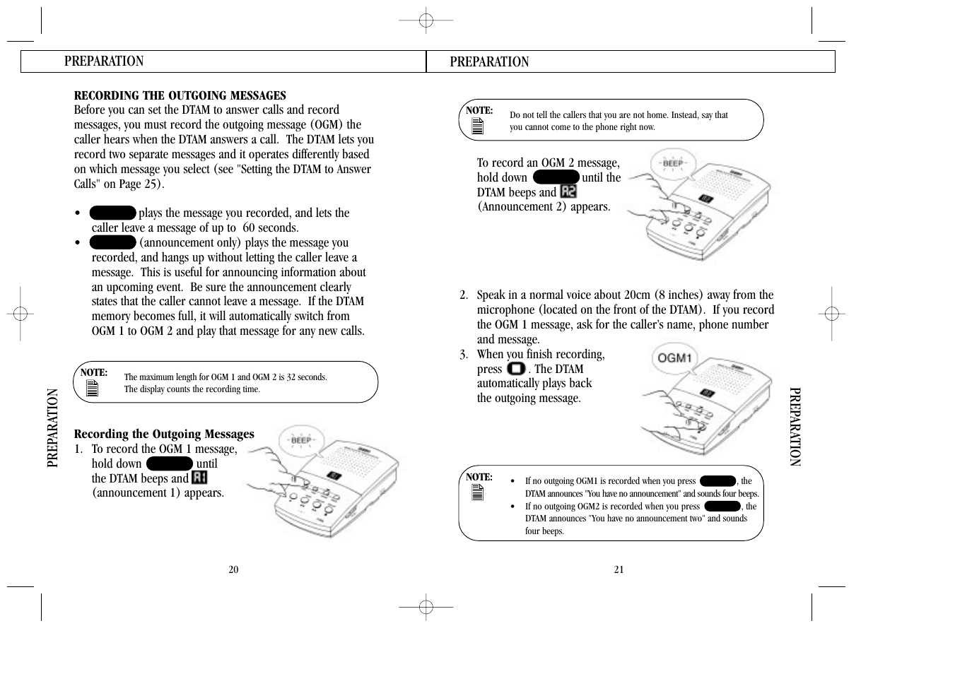 Recording the outgoing messages | Uniden 7100A User Manual | Page 11 / 21