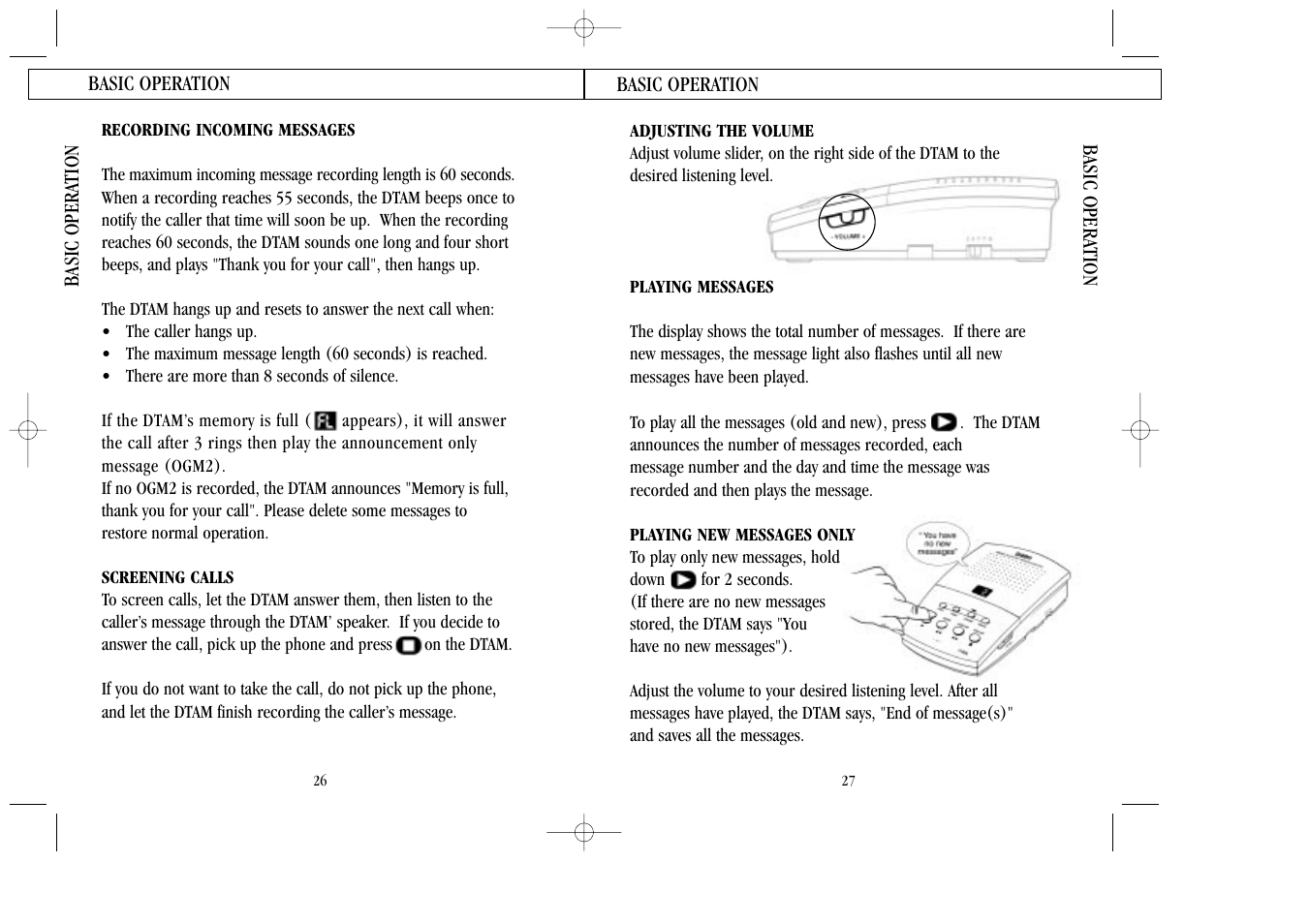 Recording incoming messages, Screening calls, Adjusting the volume | Playing messages, Playing new messages only | Uniden 7100A User Manual | Page 14 / 21
