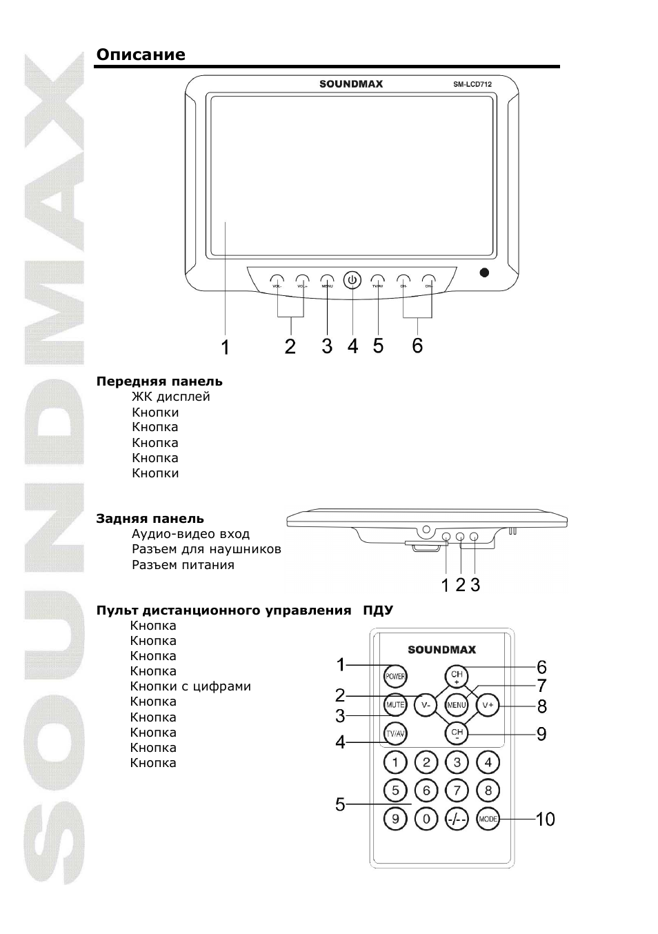 SoundMax SM-LCD712 User Manual | Page 14 / 20
