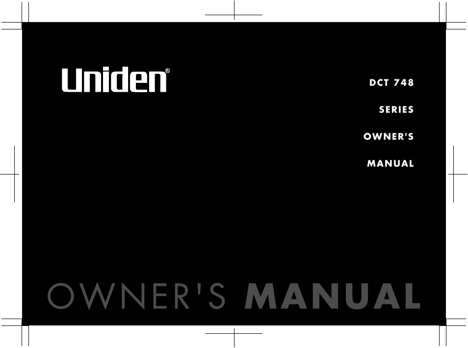 Uniden DCT 748 User Manual | 84 pages