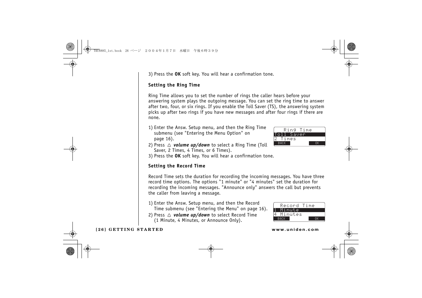 Uniden TRU 8885 User Manual | Page 27 / 92