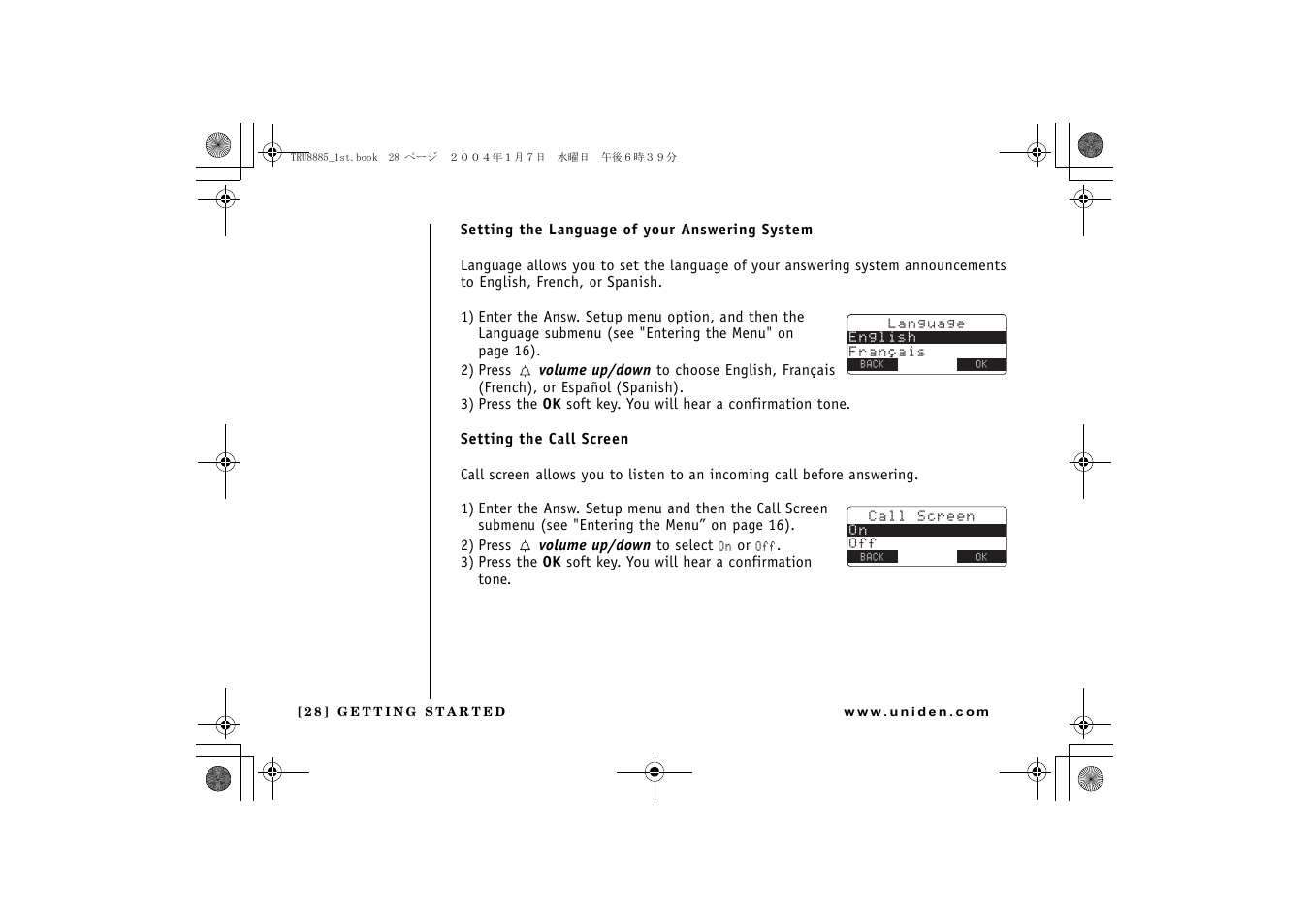 Uniden TRU 8885 User Manual | Page 29 / 92