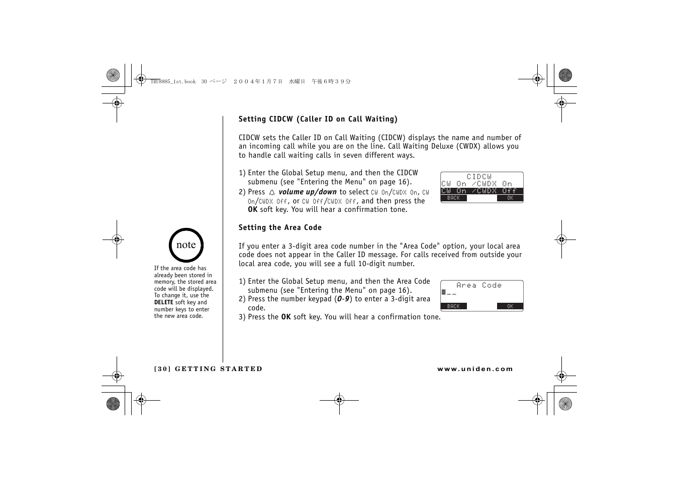 Uniden TRU 8885 User Manual | Page 31 / 92