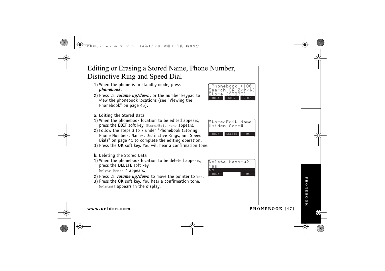 Uniden TRU 8885 User Manual | Page 48 / 92