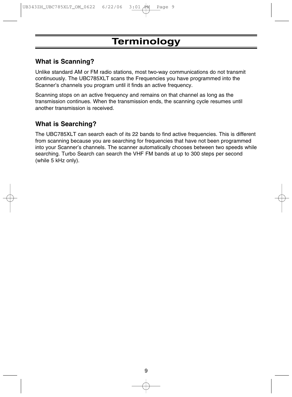 Terminology | Uniden UBC785XLT User Manual | Page 13 / 60