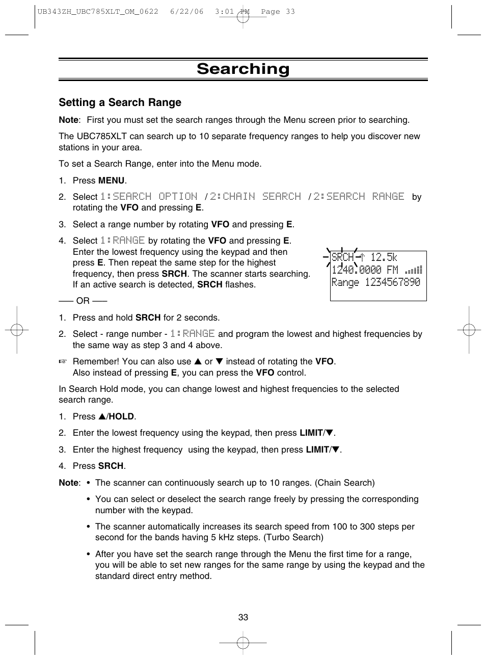 Searching | Uniden UBC785XLT User Manual | Page 37 / 60