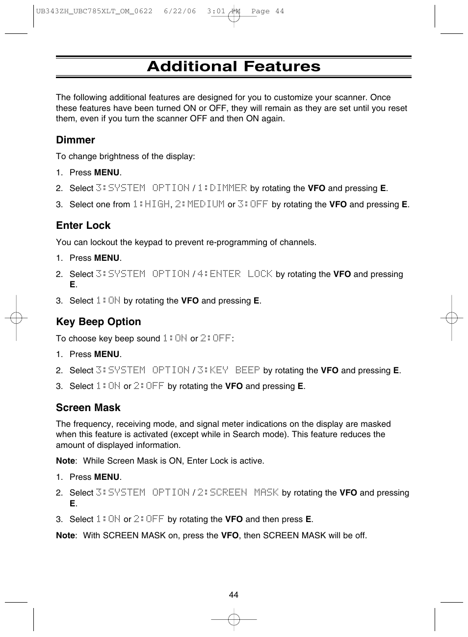 Additional features | Uniden UBC785XLT User Manual | Page 48 / 60