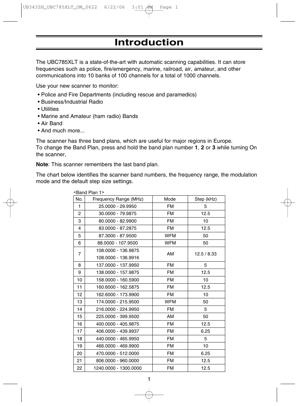 Introduction | Uniden UBC785XLT User Manual | Page 5 / 60