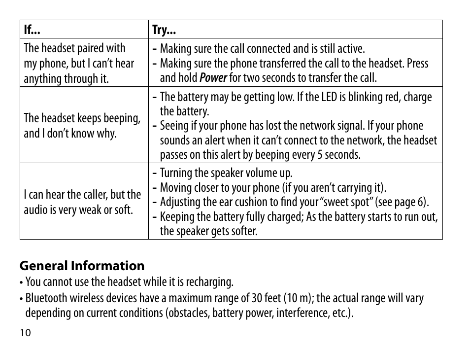 Uniden BT109 User Manual | Page 10 / 16