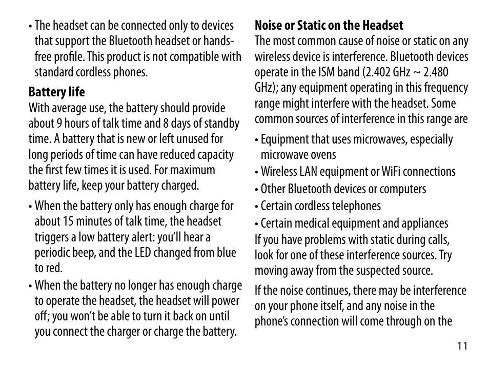 Uniden BT109 User Manual | Page 11 / 16