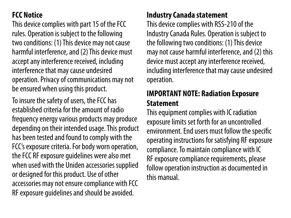 Uniden BT109 User Manual | Page 14 / 16