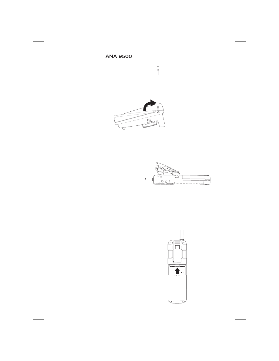 Attaching the belt clip to the handset, Installing the handset battery pack | Uniden ANA 9500 User Manual | Page 15 / 37