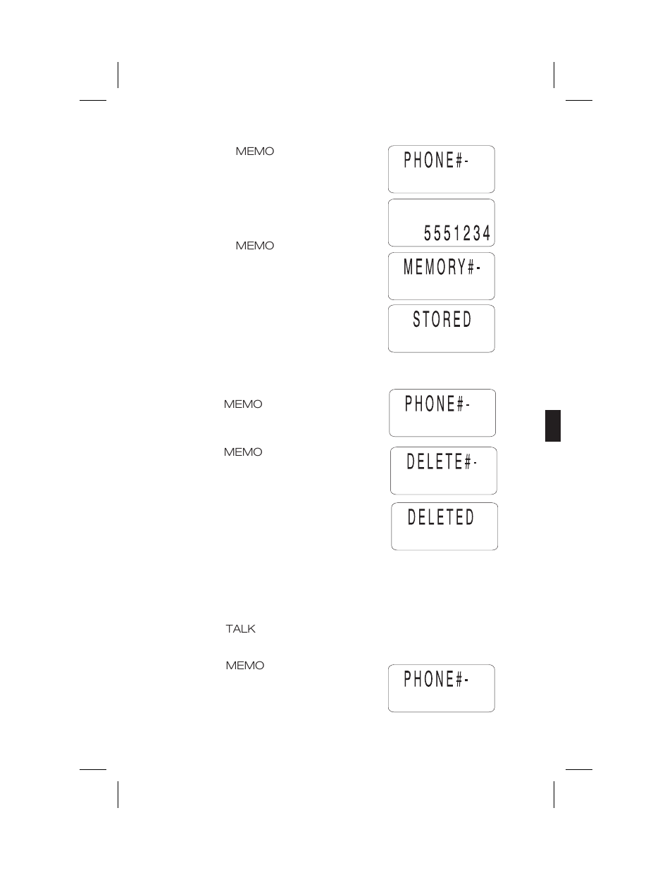 Erasing a stored number, Dialing with a stored number | Uniden ANA 9500 User Manual | Page 26 / 37