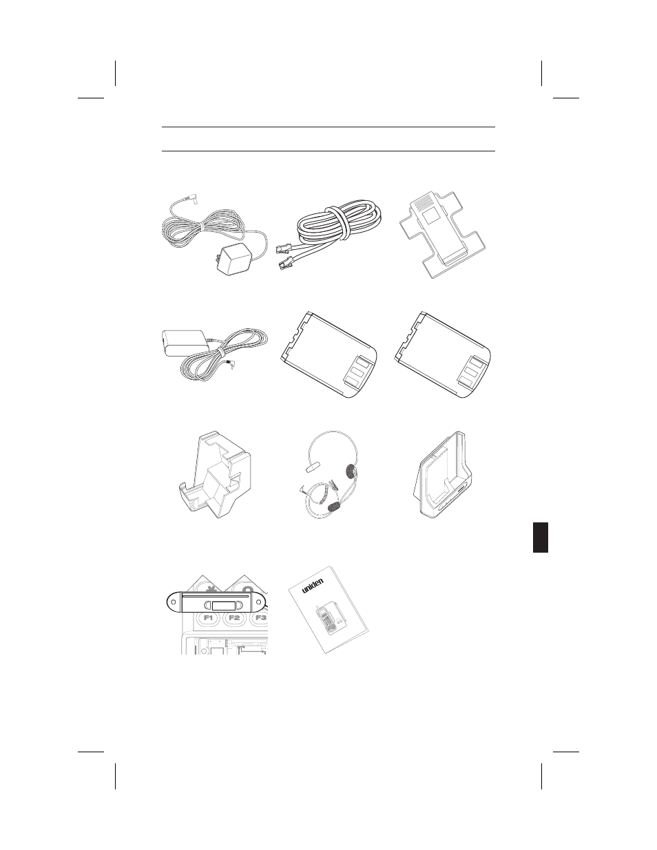 Optional accessories and replacement parts | Uniden ANA 9500 User Manual | Page 34 / 37